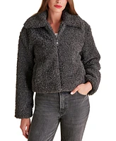 Steve Madden Women's Pippin Curly-Fleece Zippered Jacket