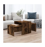 vidaXL Coffee Table Set Smoked Oak 39.4"x18.9"x15.7" Engineered Wood