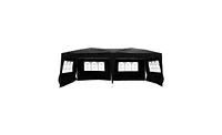 Slickblue Four Windows Practical Waterproof Folding Tent Black