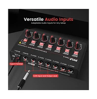 Pyle Compact Bluetooth 6-Channel Line Mixer with Usb Audio Interface