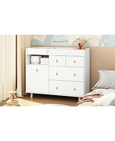 Homsee White 4-Drawer Kid Dresser Changing Table Nursery Dresser