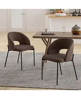 Dining Chair Set of with High-density Sponge Cushion Sturdy X-shaped Frame