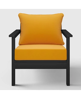 WestinTrends Outdoor Modern Hdpe Patio Club Chair with Deep Seat Cushions