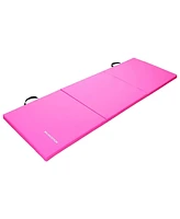 BalanceFrom Fitness GoGym 6'x2'x1.5" Folding 3 Panel Exercise Gym Mat, Pink