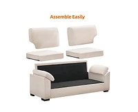 gaomon 80 Inch Sofa, Chenille Sofa, Comfy Couch Sofa, 3 Seater Couch with 2 Removable Pillow