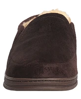 Weatherproof Men's Microsuede Twin Gore Clog with Faux Fur Lining and Indoor-Outdoor Sole Slipper