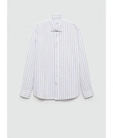 Mango Men's Striped Cotton Shirt