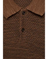 Mango Men's Structured Knit Cotton Polo