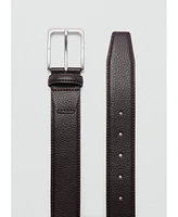 Mango Men's Beaten Leather Belt