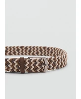 Mango Men's Braided Elastic Colored Belt