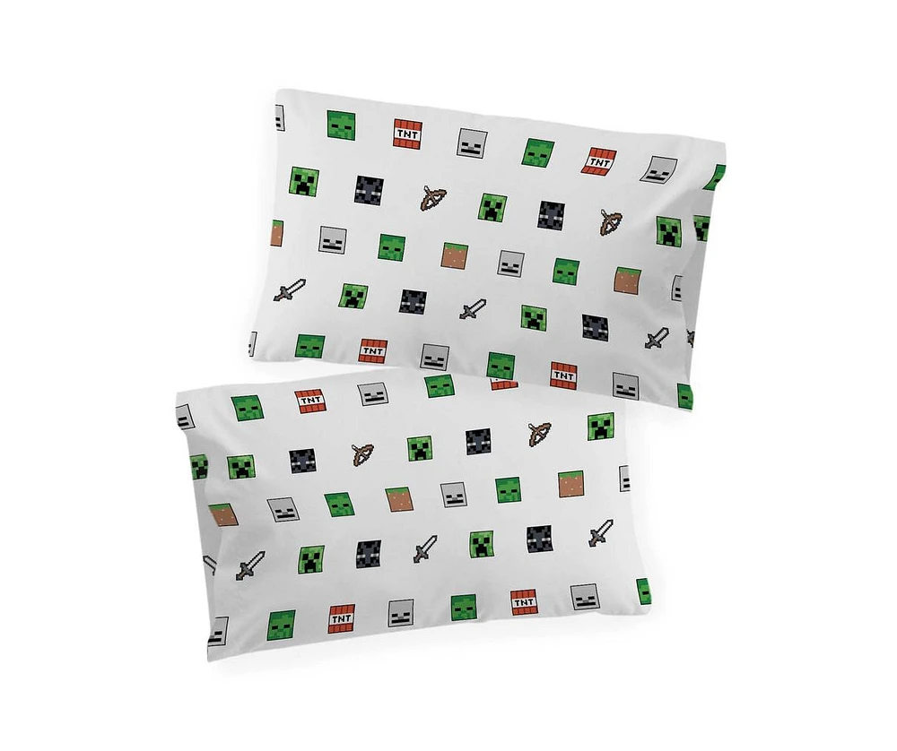 Saturday Park Minecraft Emblematic 100% Organic 2 Pack Cotton Pillowcase