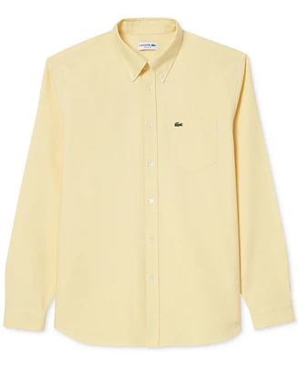 Lacoste Men's Woven Long Sleeve Button-Down Oxford Shirt