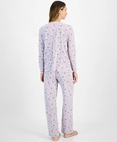 Charter Club Women's Cotton Printed Button-Front Pajama Set, Exclusively at Macy's