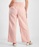 Style & Co Petite Gauze Wide-Leg Pull-On Pants