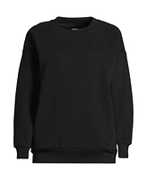 Lands' End Women's Serious Sweats Relaxed Long Sleeve Crew Neck Sweatshirt