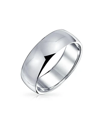 Bling Jewelry Simple Polished Wide Dome .925 Sterling Silver Band Ring 6MM