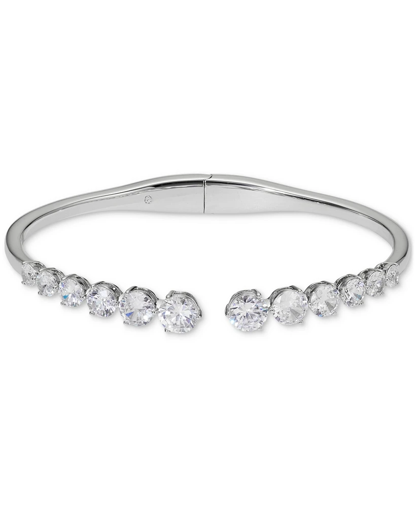 Eliot Danori Silver-Tone Cubic Zirconia Hinge Bracelet, Created for Macy's