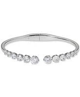 Eliot Danori Silver-Tone Cubic Zirconia Hinge Bracelet, Created for Macy's