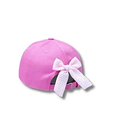 Bits & Bows Girls Sunshine Bow Baseball Hat in Magenta