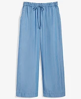 On 34th Women's Chambray Drawstring Wide-Leg Pants, Created for Macy's