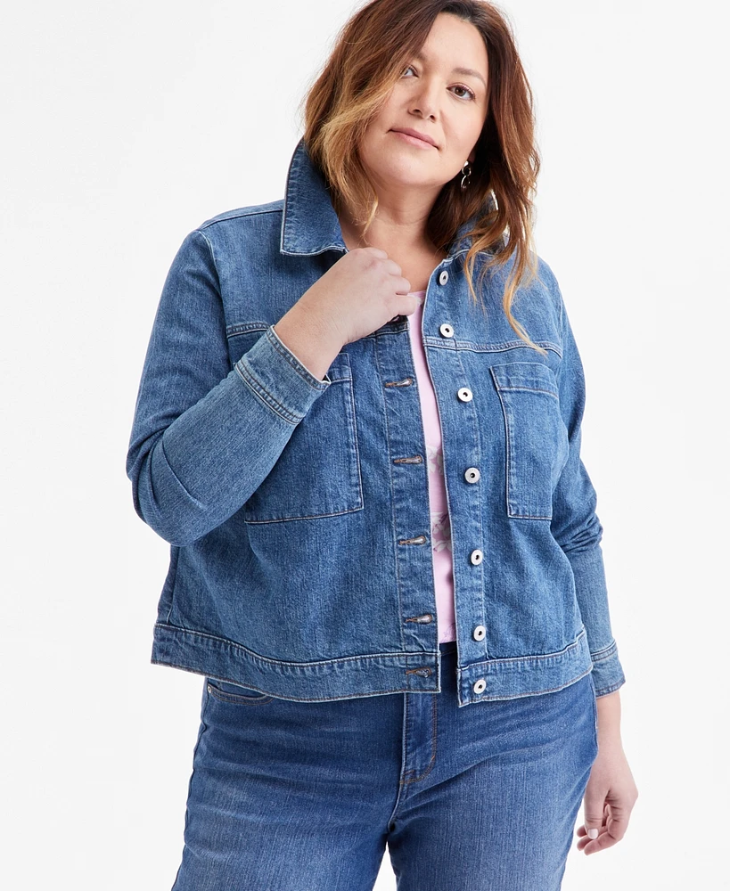 Style & Co Plus Denim Jacket, Exclusively at Macy's