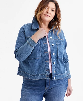 Style & Co Plus Denim Jacket, Exclusively at Macy's