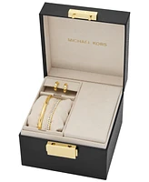 Michael Kors 14K Gold-Plated Brass Bracelet and Earrings Set