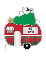 Ganz Sentiment Ornament Camper with Tree 'Happy Camper' with Dated 2024 Charm, 2.56"