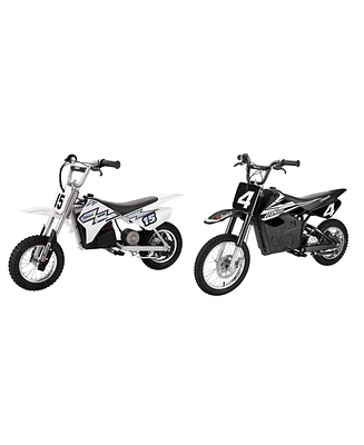 Razor MX400 & MX650 Electric Toy Motocross Motorcycle Dirt Bike, White & Black