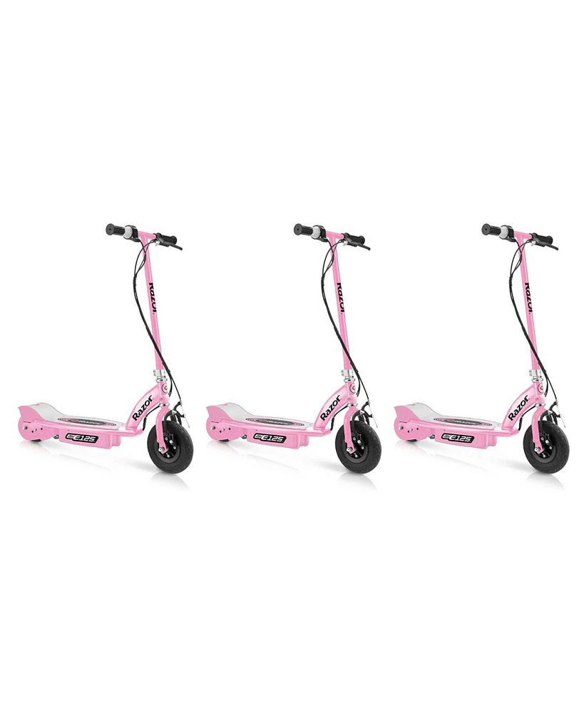 Razor E125 Motorized 24-Volt Rechargeable Girls Electric Scooter, Pink (3 Pack)