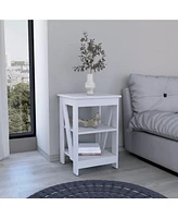 Ross 3-Tier End Table/Nightstand, Side Table for Small Space