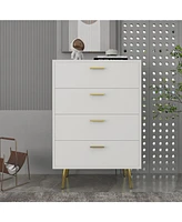 Homsee 4-Drawers Dark Brown Chest of Drawer Accent Storage Cabinet
