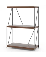 Costway Pcs -Tier Multipurpose Display Rack Freestanding Bookcase with Metal Frame