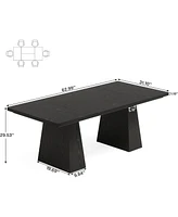 Tribesigns 63-Inch Farmhouse Dining Table, Table for 6 People, Wood Rustic Dinner Rectangular Kitchen Room, Kitchen, an