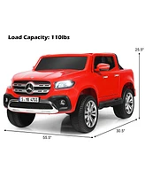 Costway Licensed Mercedes Benz x Class 12V 2-Seater Kids Ride On Car w/ Trunk