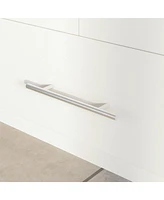 Famapy White 2-Door Wardrobe Armoire with 1-Drawers and Hanging Rod