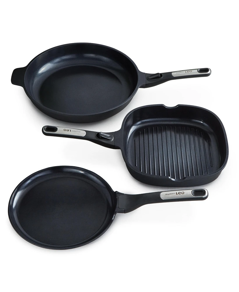 BergHOFF Leo Phantom 3pc Nonstick Ceramic Cookware Set, Recycled