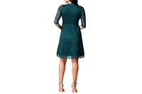 Kiyonna Women's Mademoiselle Lace Cocktail Dress with Sleeves
