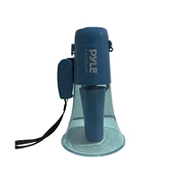 Pyle Megaphone Siren Bullhorn Speaker With Rechargeable Battery, Transparent Blue