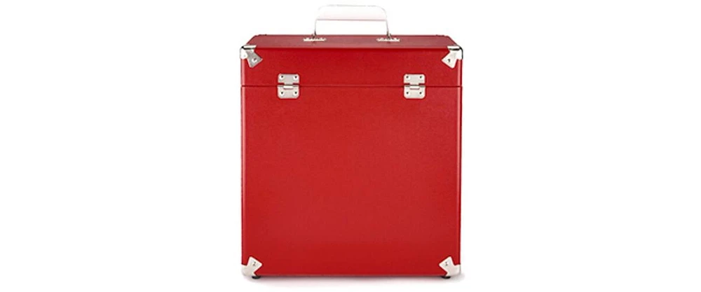 Gpo Retro SWB18RED 12" Vinyl Record Case 35 Count Capacity with Removable Lid - Red