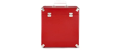 Gpo Retro SWB18RED 12" Vinyl Record Case 35 Count Capacity with Removable Lid - Red