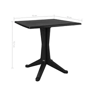 vidaXL Patio Table Anthracite 27.6"x27.6"x28.2" Plastic