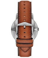 Fossil Men's Minimalist Three-Hand Brown Leather Watch, 44mm