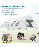 Costway 20'X40' Peach Shaped Party Tent Heavy-duty Wedding Canopy with Zipper Doors