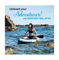 SereneLife Rising Flow Inflatable Stand-Up Paddle-Board With Accessories, Space Blue Design