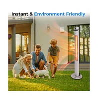 SereneLife 1500W Floor Standing Patio Heater with Remote Control and Three Power Settings