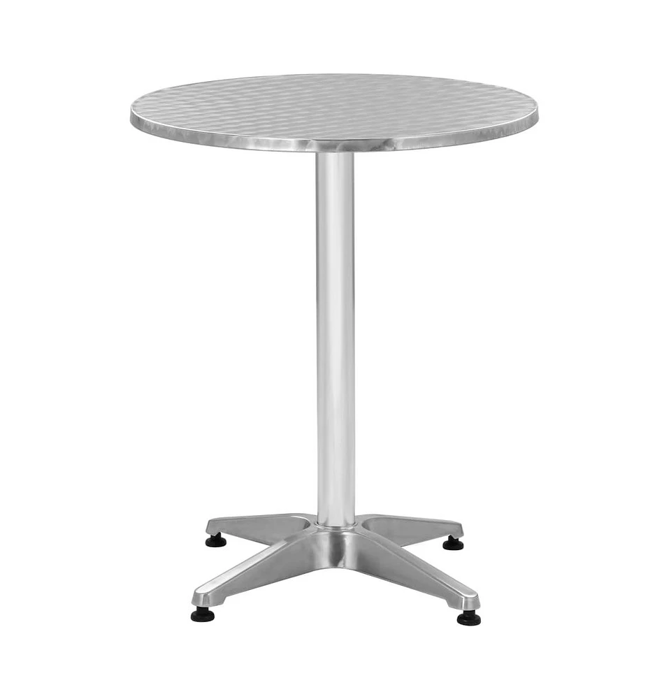 vidaXL Patio Table Silver 23.6"x27.6" Aluminum