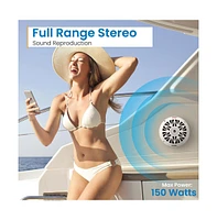 Pyle 5.25'' Marine Component Speakers, Water Resistant, 150 Watt, White