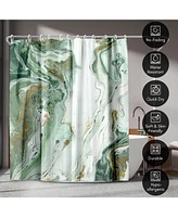 Americanflat Abstract Shower Curtain Marble Petroleum by Pi Creative Art