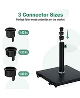 Aoodor 39 lb Outdoor Patio Umbrella Base, Heavy Duty Square Concrete Umbrella Stand, Market Umbrella Pole Stand for Deck, Poolside, Balcony, Black